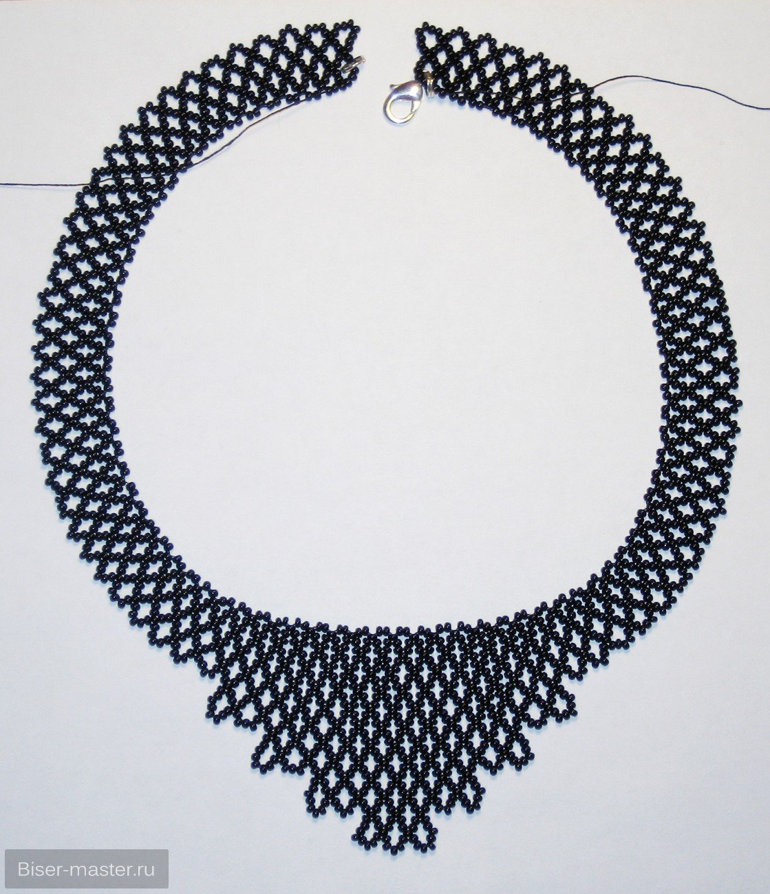 Ажурное плетение бисером колье