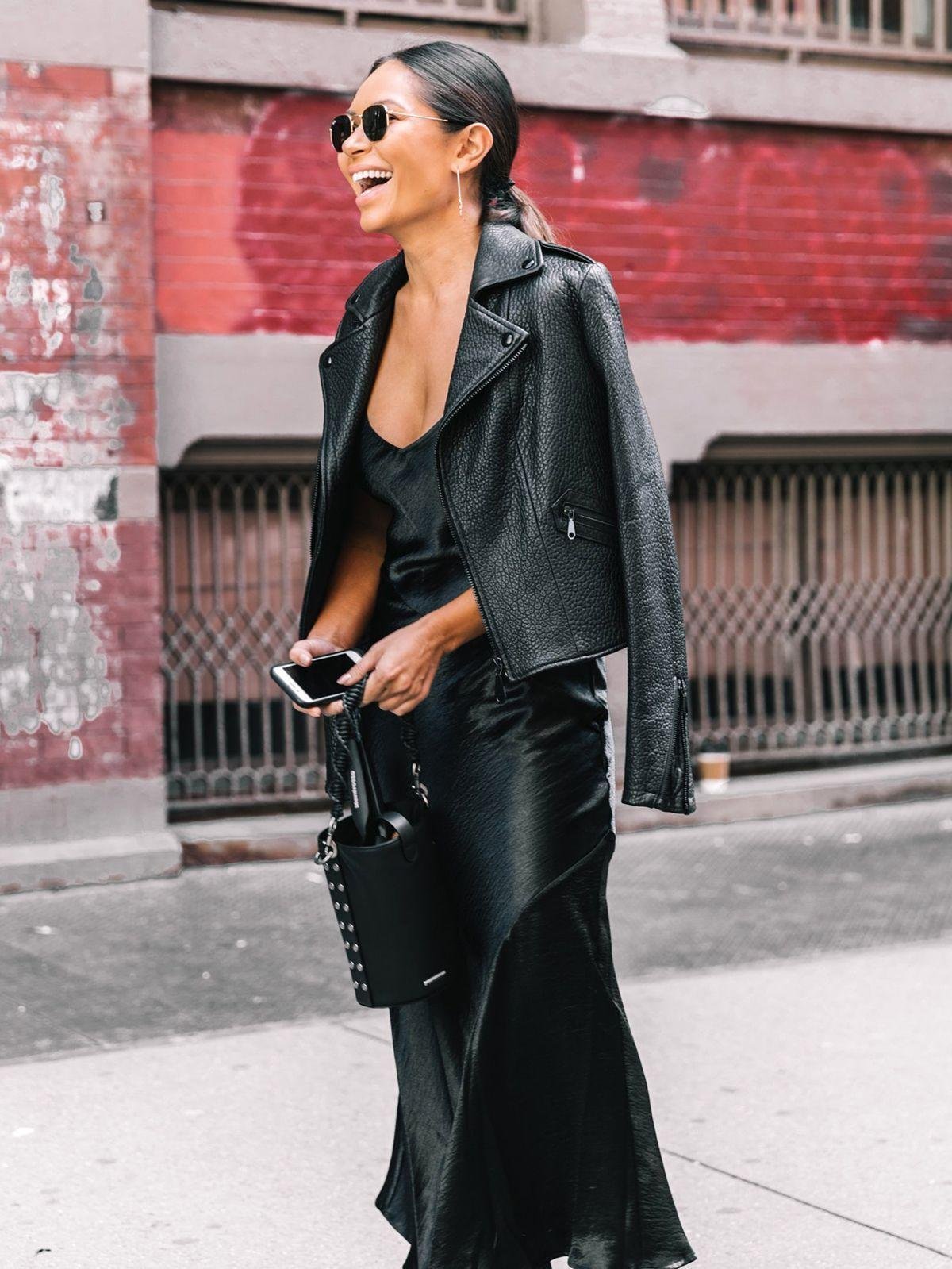 Черная косуха стрит стайл