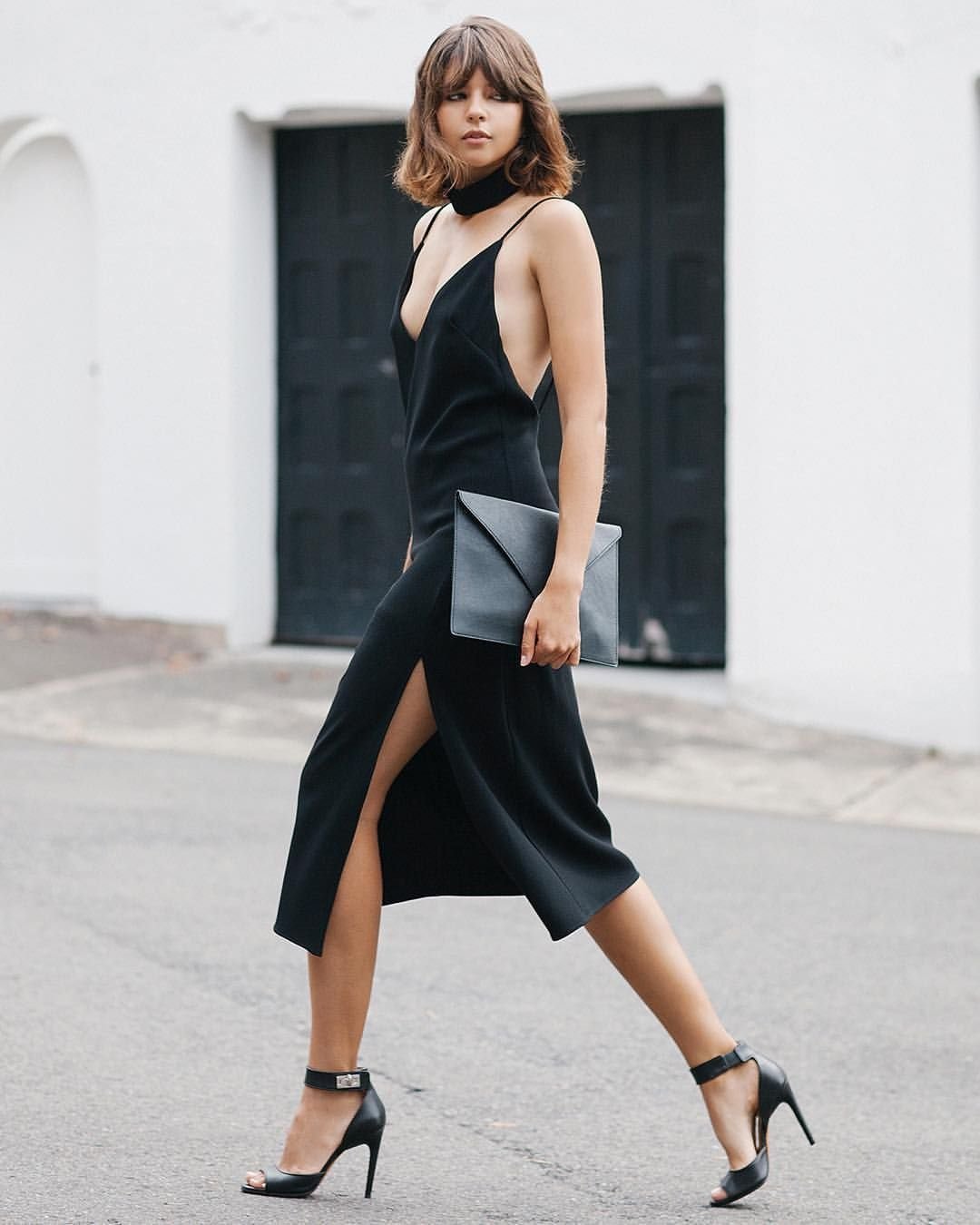 Черное платье комбинация Александр Вонг