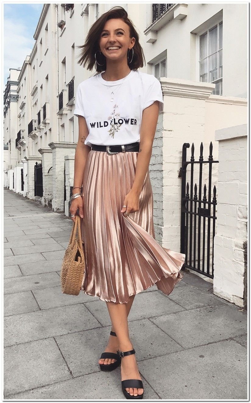 Плиссированная юбка с майкой