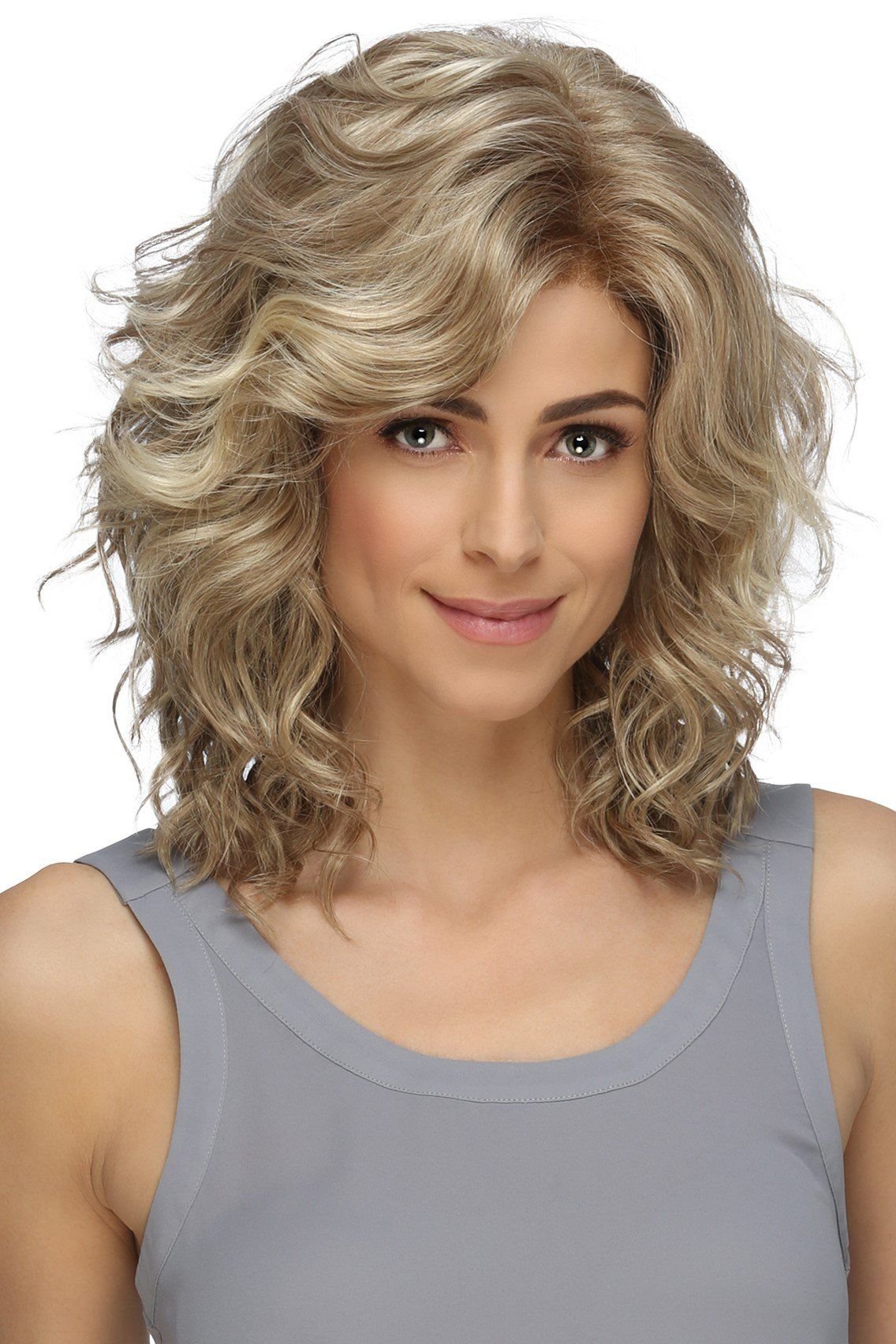 Укладка на вьющиеся волосы средней длины