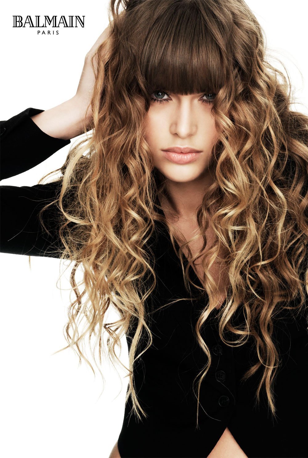 Химия на длинные волосы с челкой