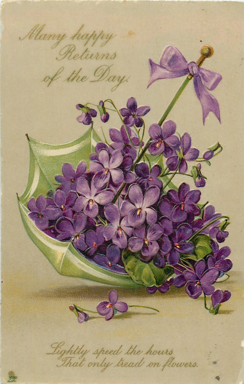 Винтажные открытки с фиалками