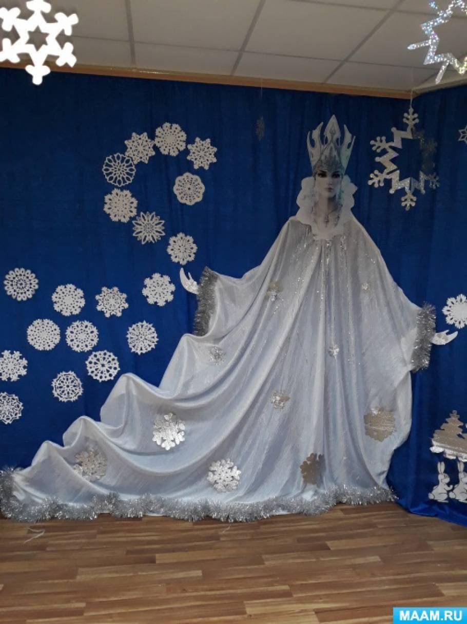 Украшение зала к новому году в детском саду