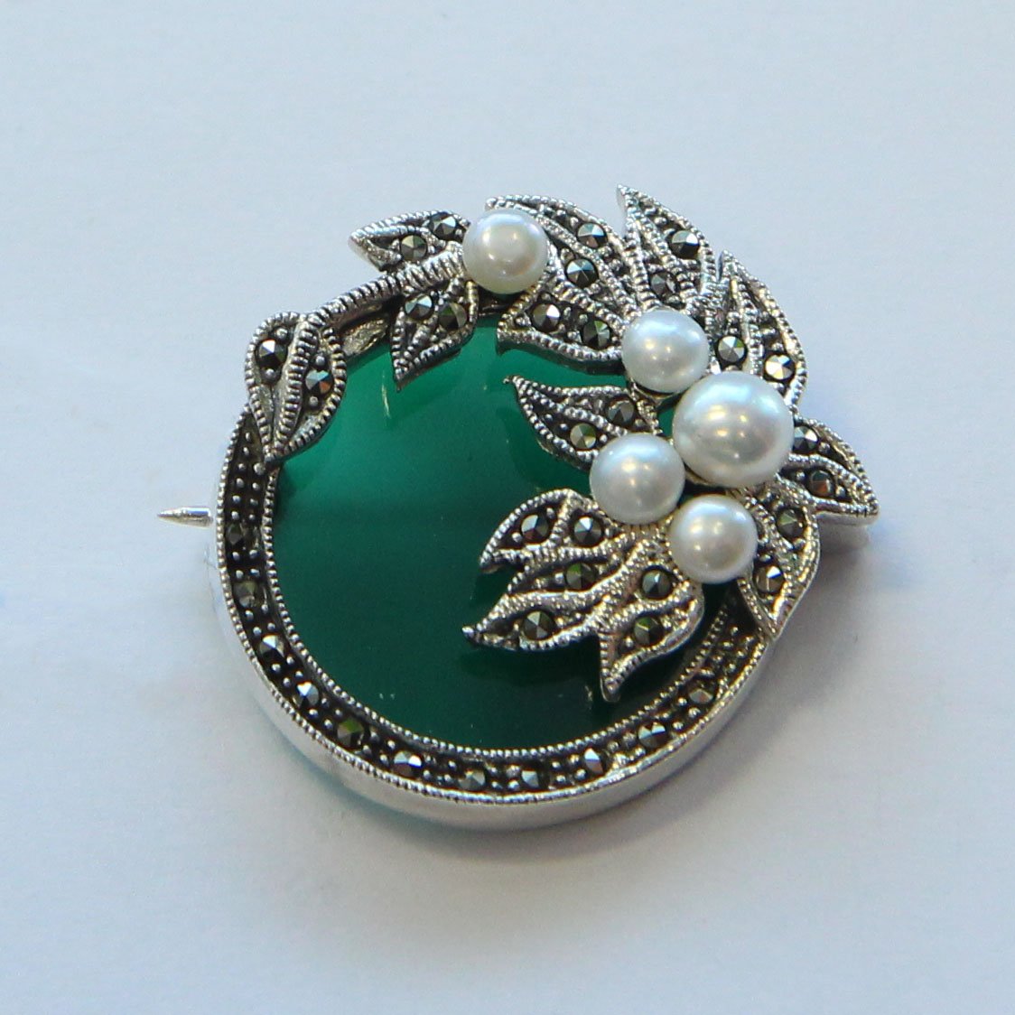 Брошь фибула серебро