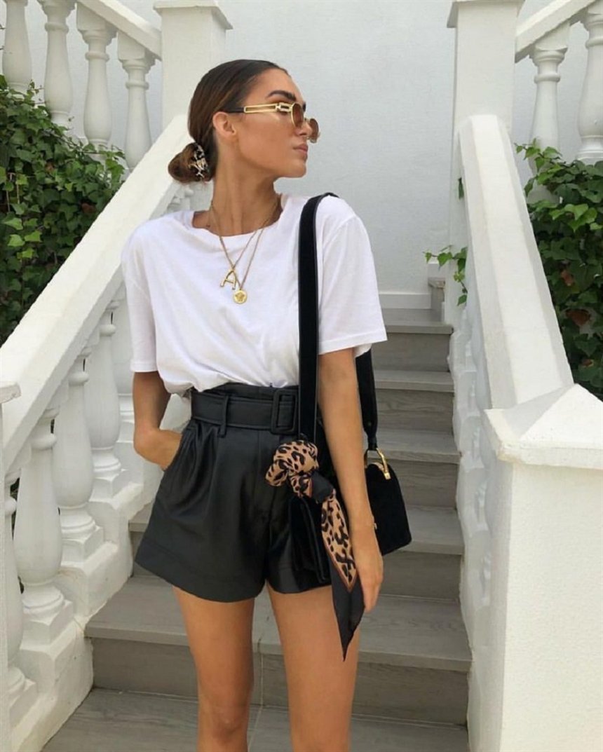 Образ с черными шортами