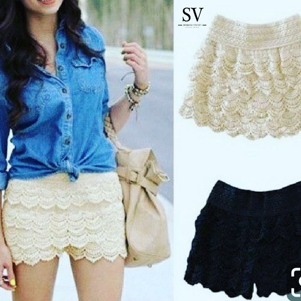 Кружевные юбка шорты