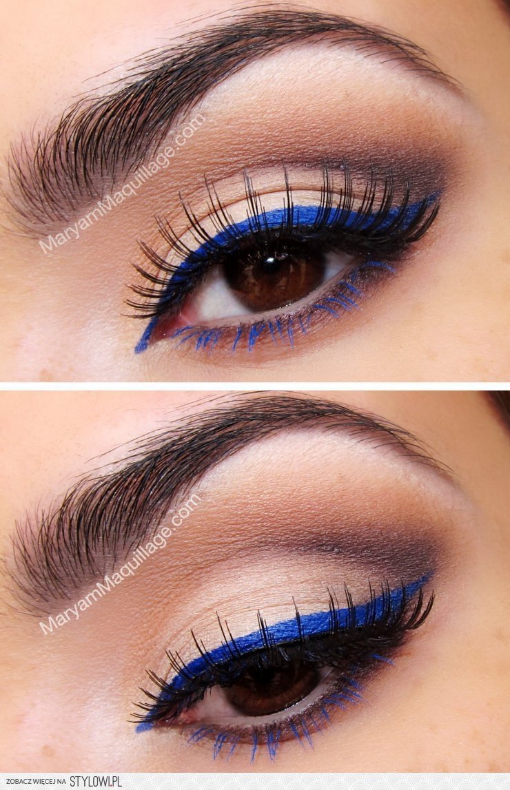 Синий макияж для карих глаз