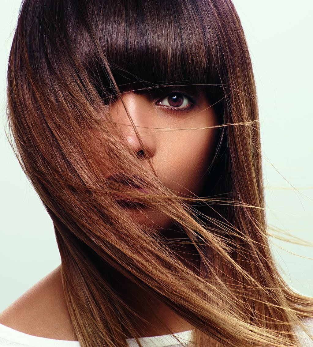 Челка шоколадного цвета