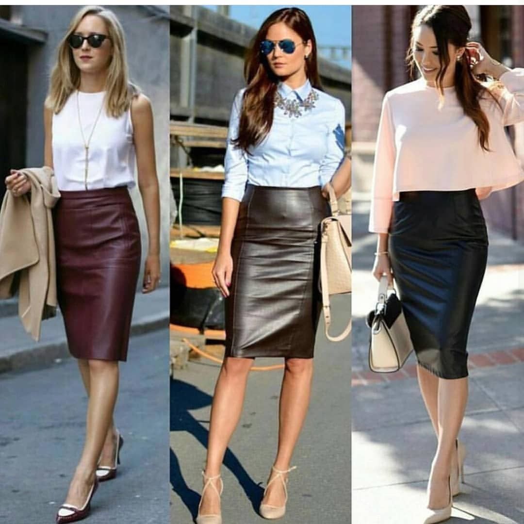 Верх к кожаной юбке карандаш