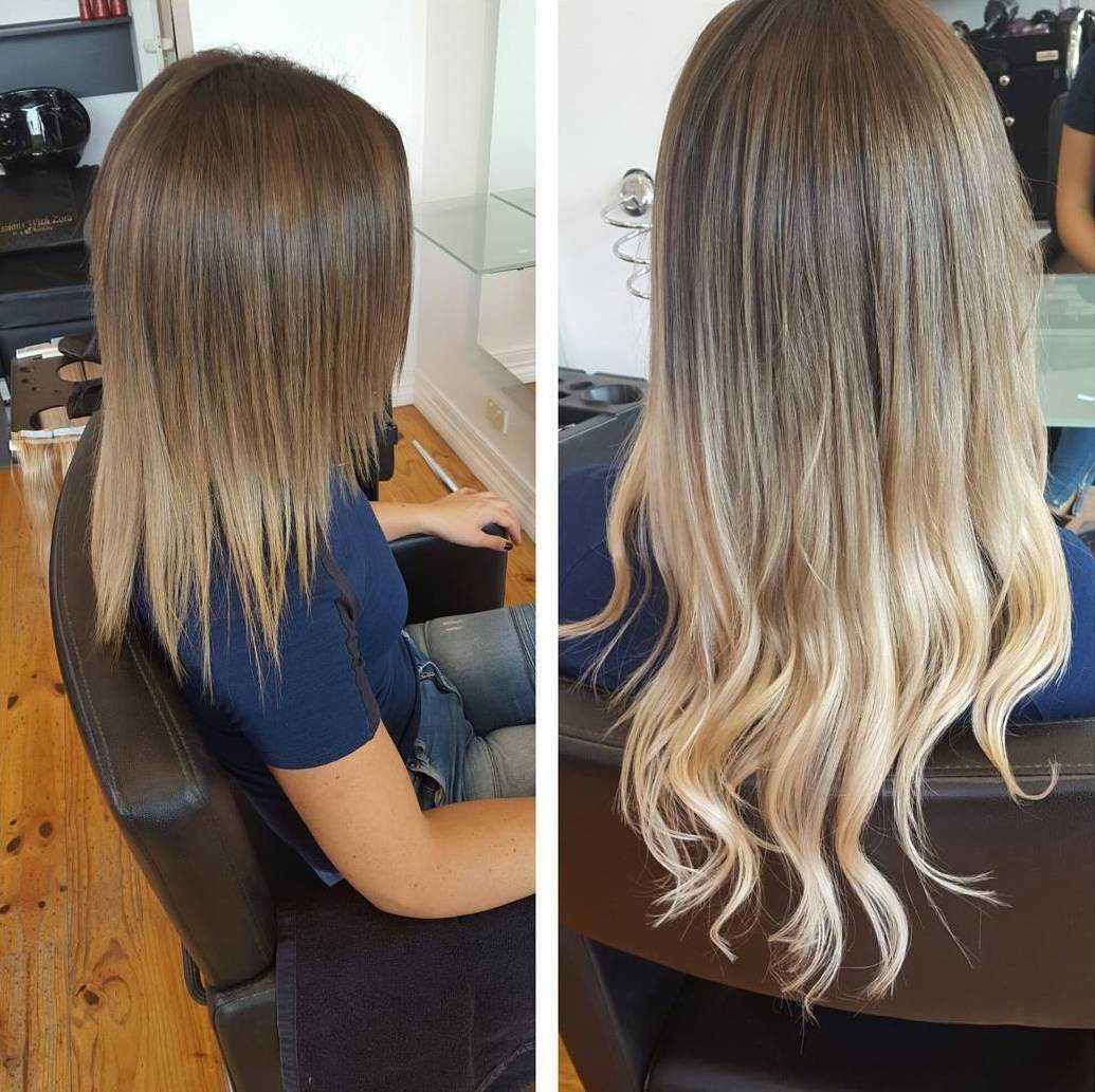 Окрашивание на нарощенные волосы