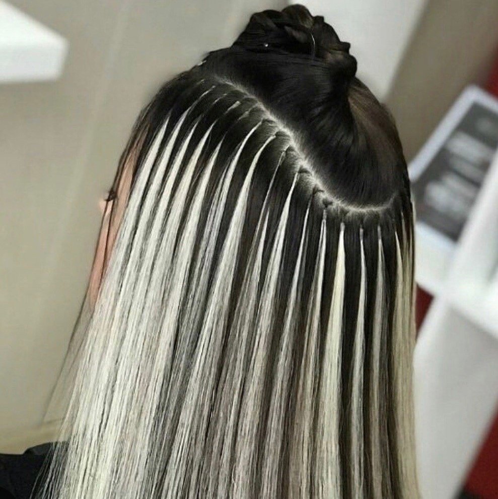 Мелирование нарощенных волос