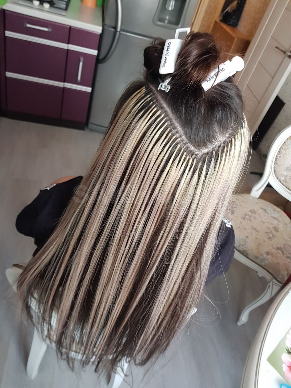 Наращивание волос эффект мелирования