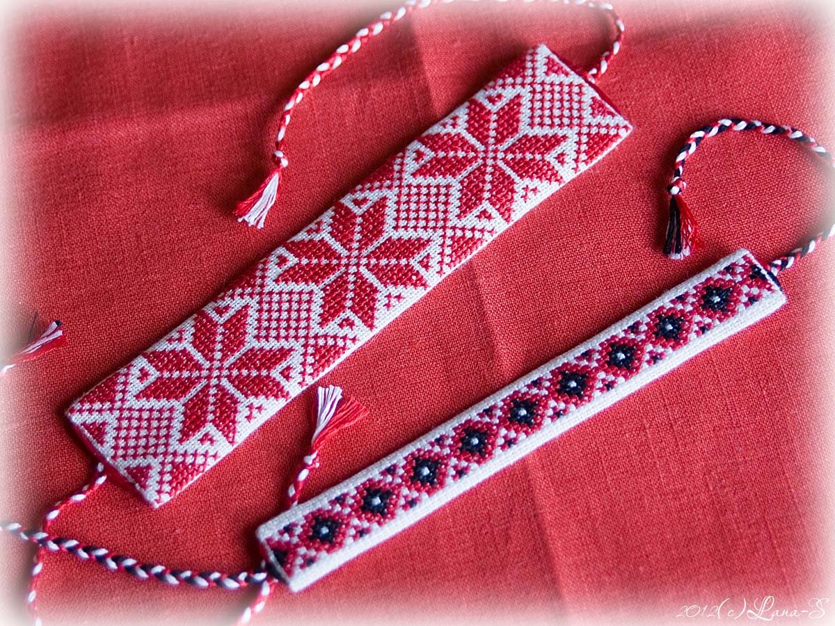 Вышить браслет крестиком