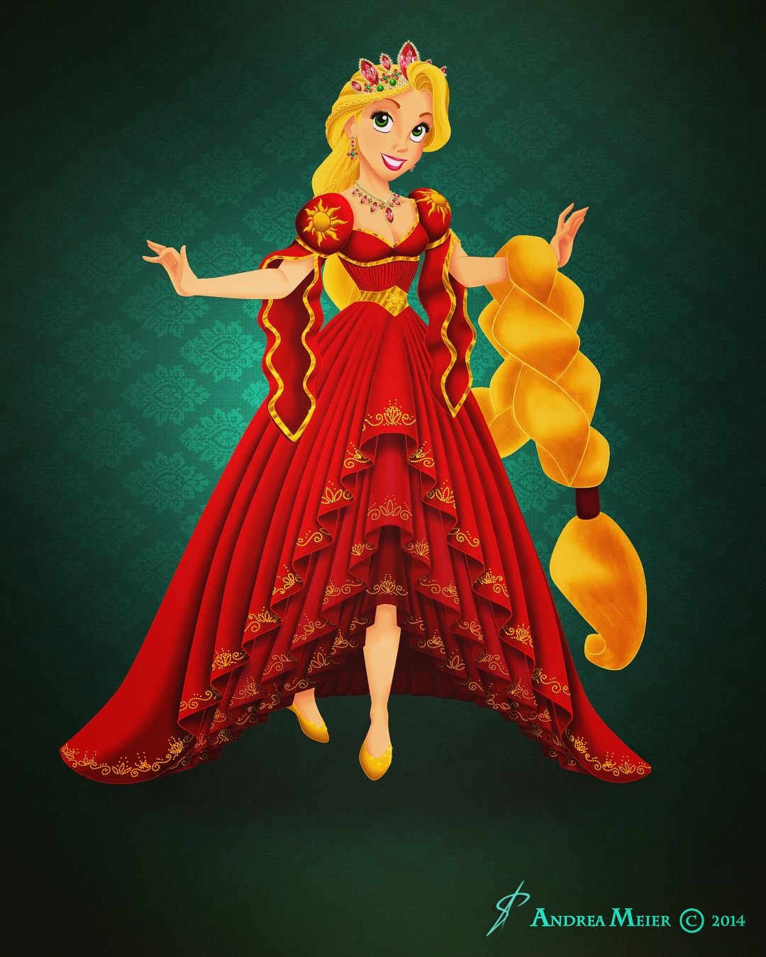 Дисней принцесса Рапунцель в платье