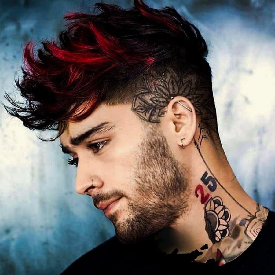 Мужская стрижка с красными волосами