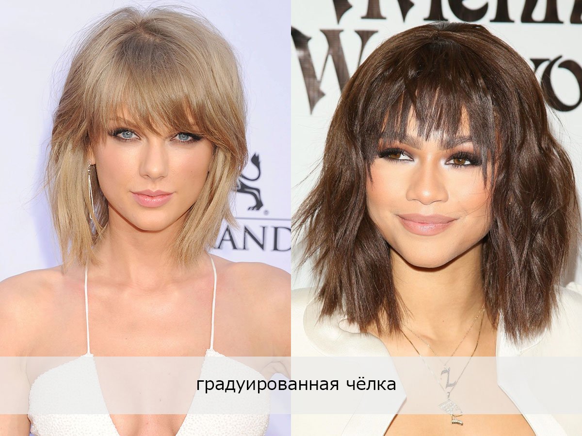 Челка для прямоугольного лица на средние волосы