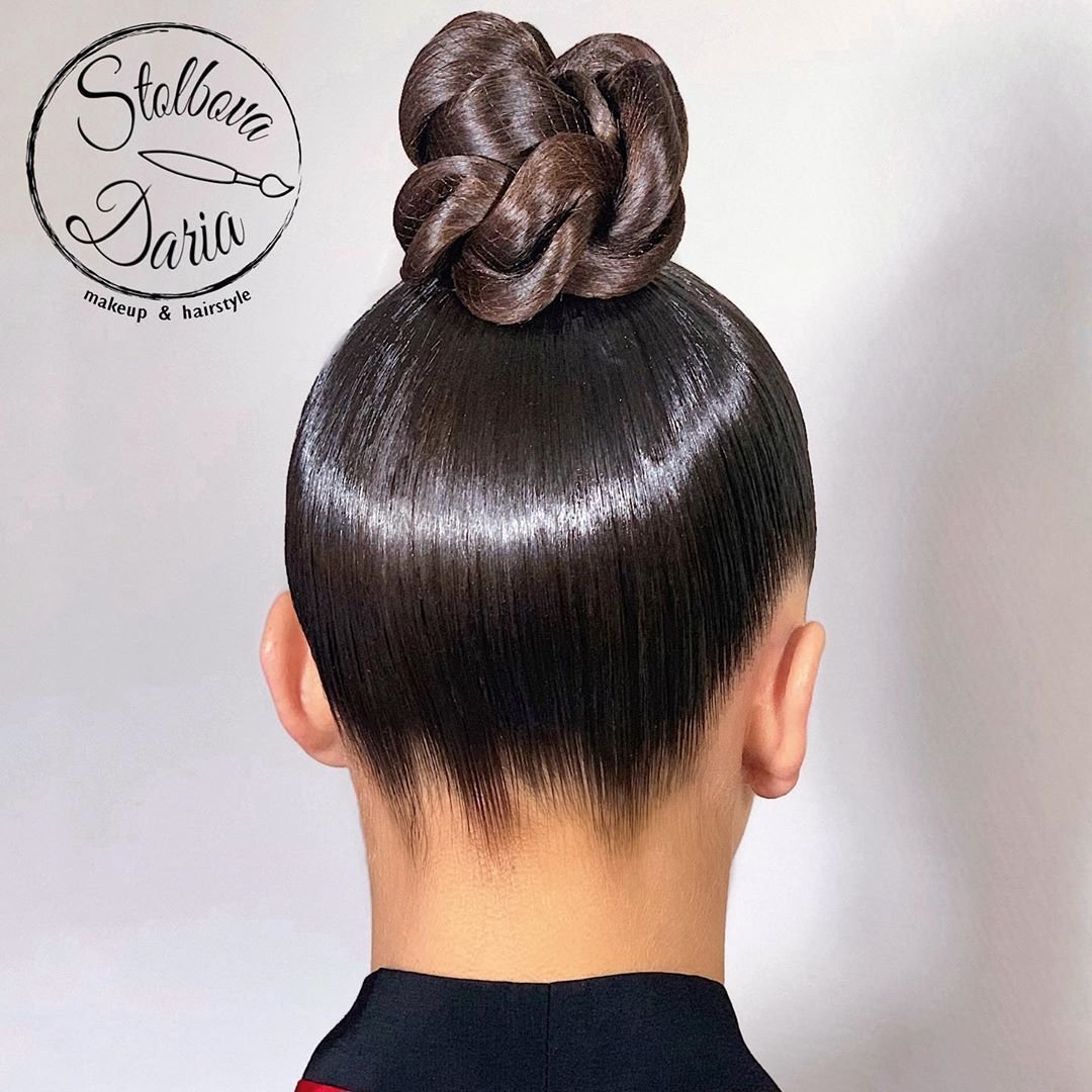 Прическа пучок для бальных танцев