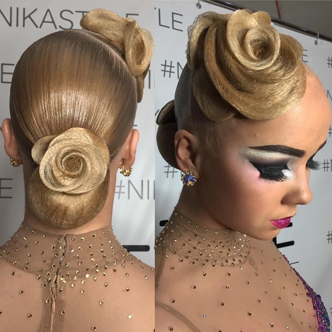 Высокий пучок для бальных танцев