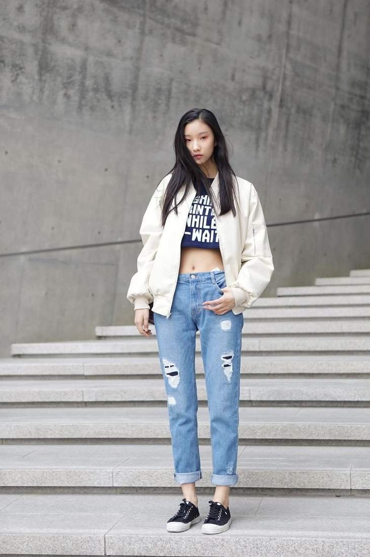 Стиль кореянок джинсы