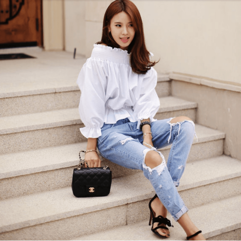 Корейские Луки с джинсами