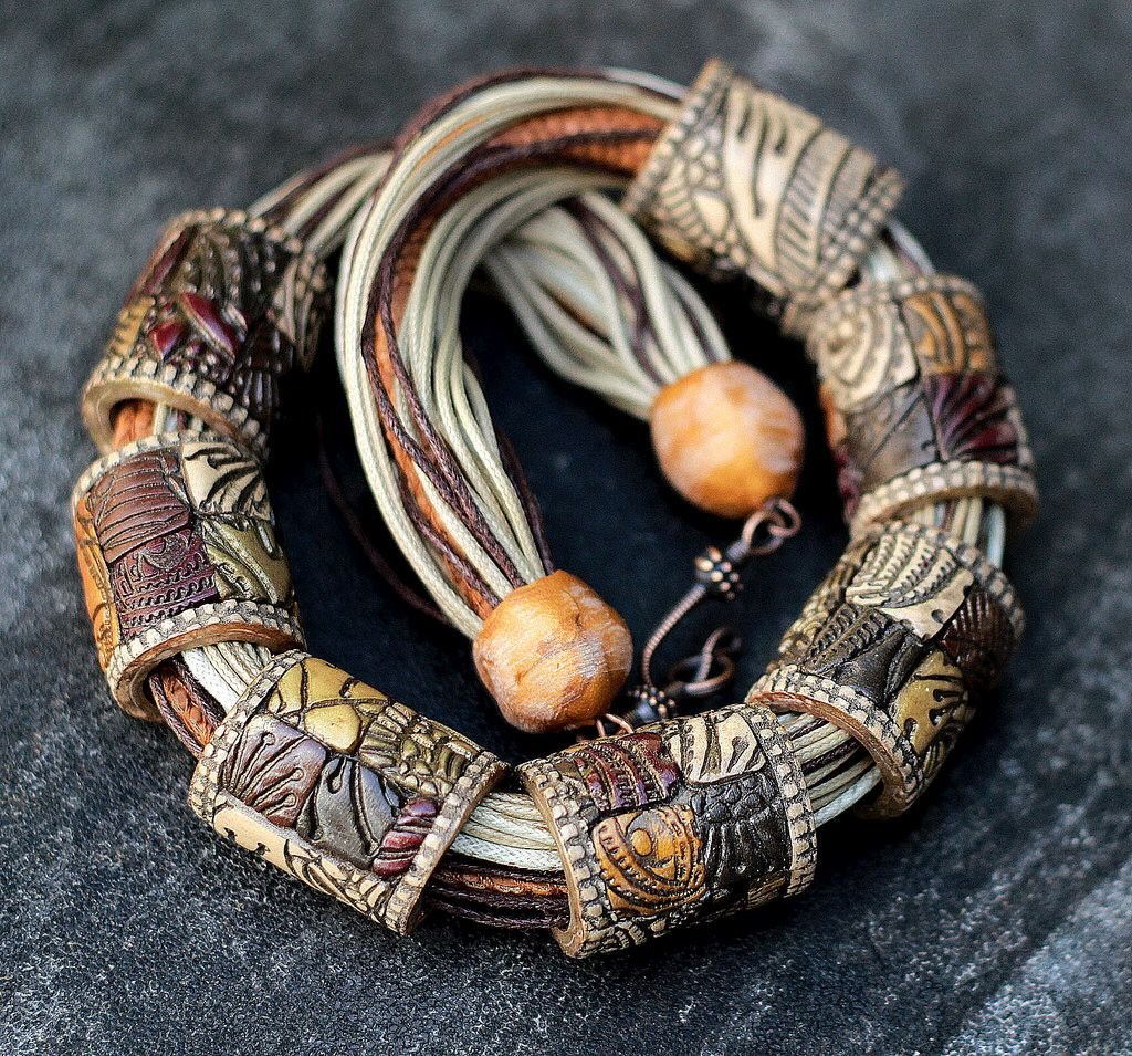 Этнические украшения из полимерной глины