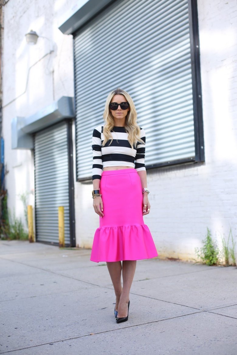 Сочетание с розовой юбкой