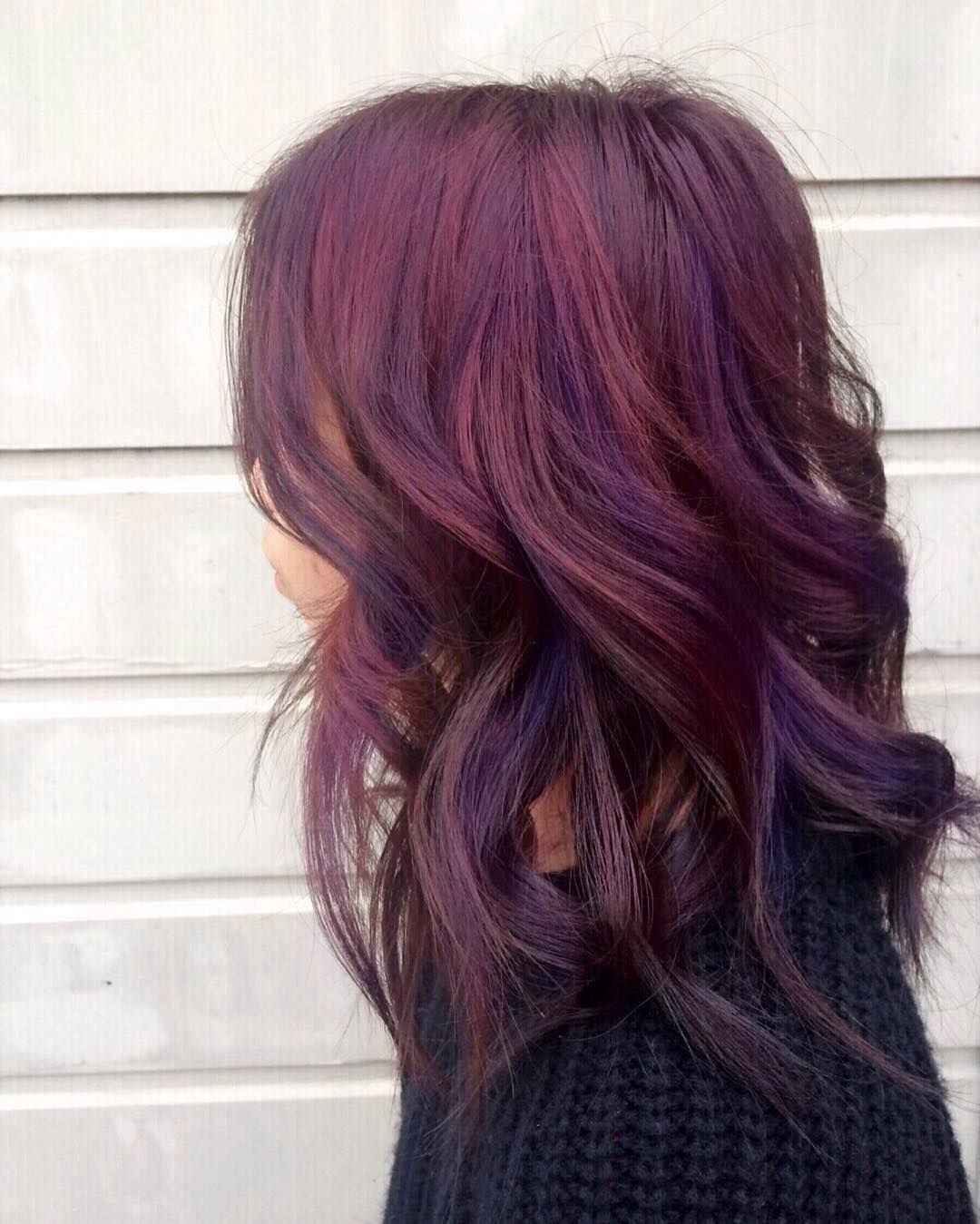 Бордово фиолетовый цвет волос