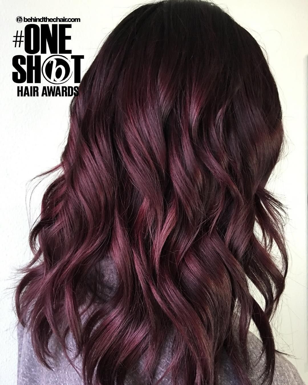 Каштаново бордовый цвет волос