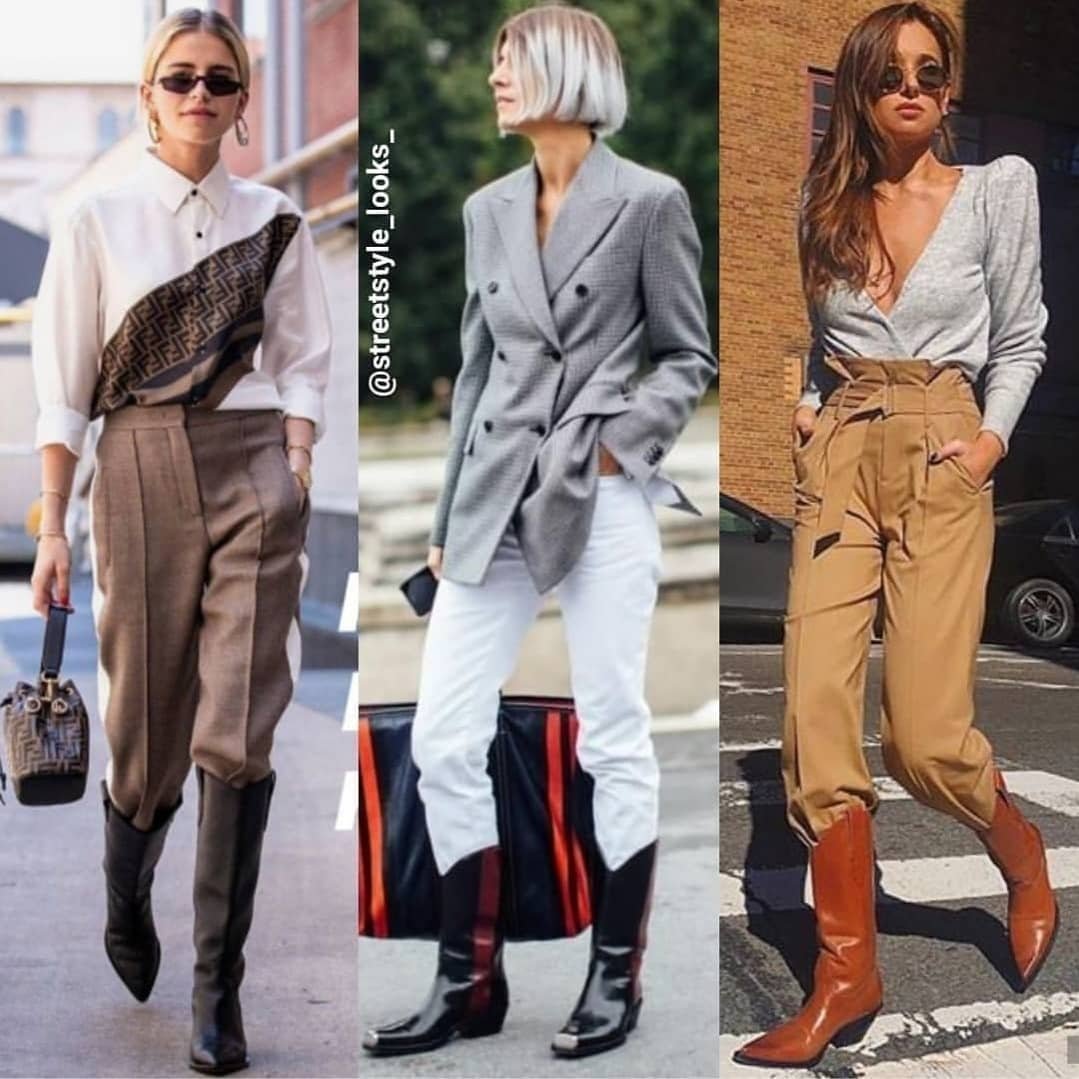 Брюки с ботинками казаками