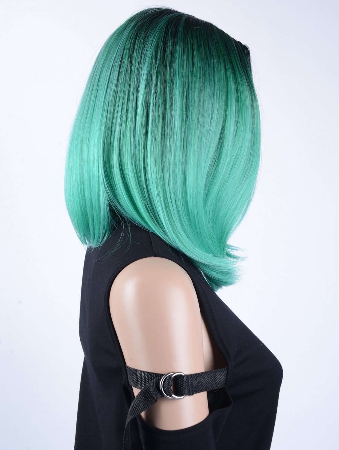 Парик каре зеленый