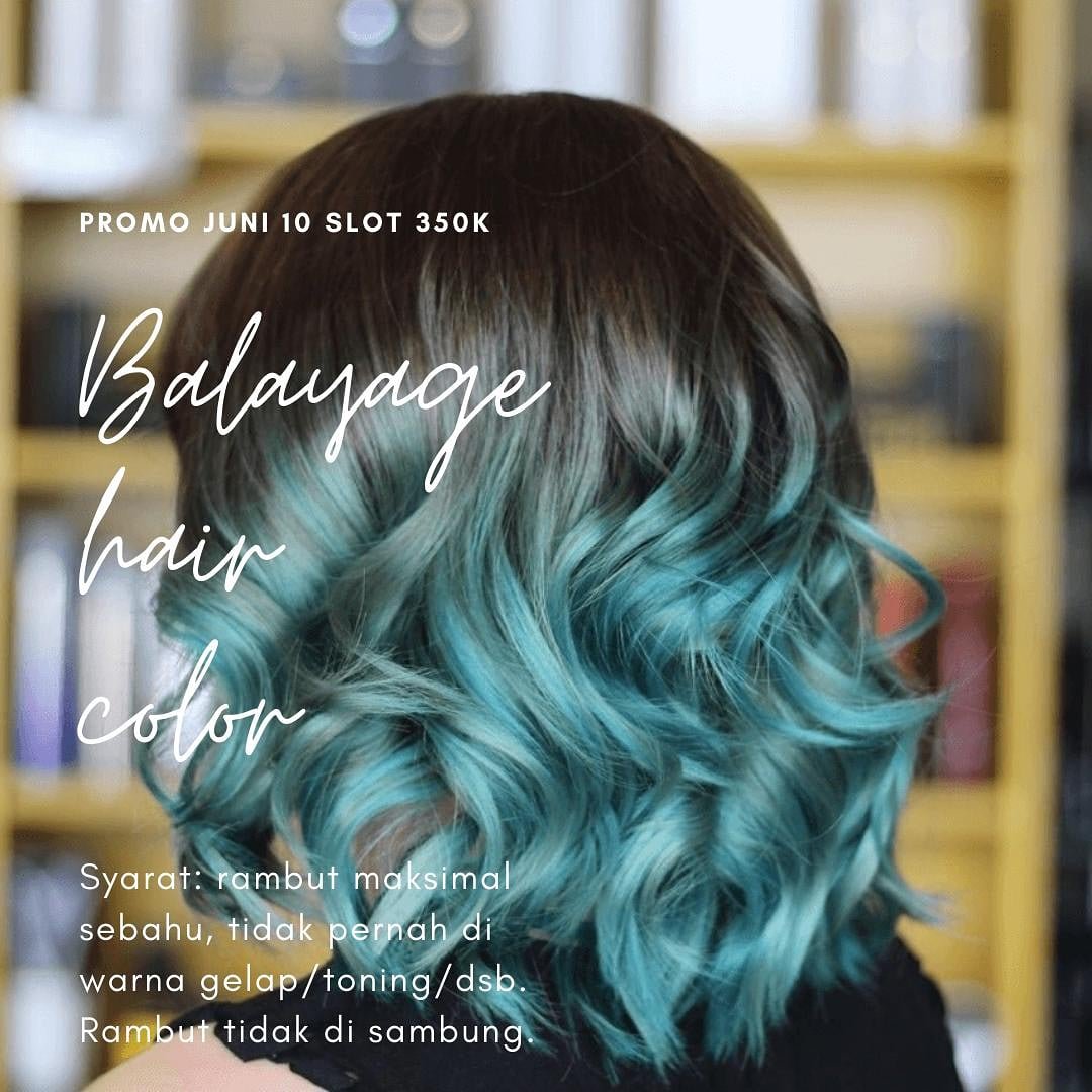 Бирюзовое омбре на короткие волосы