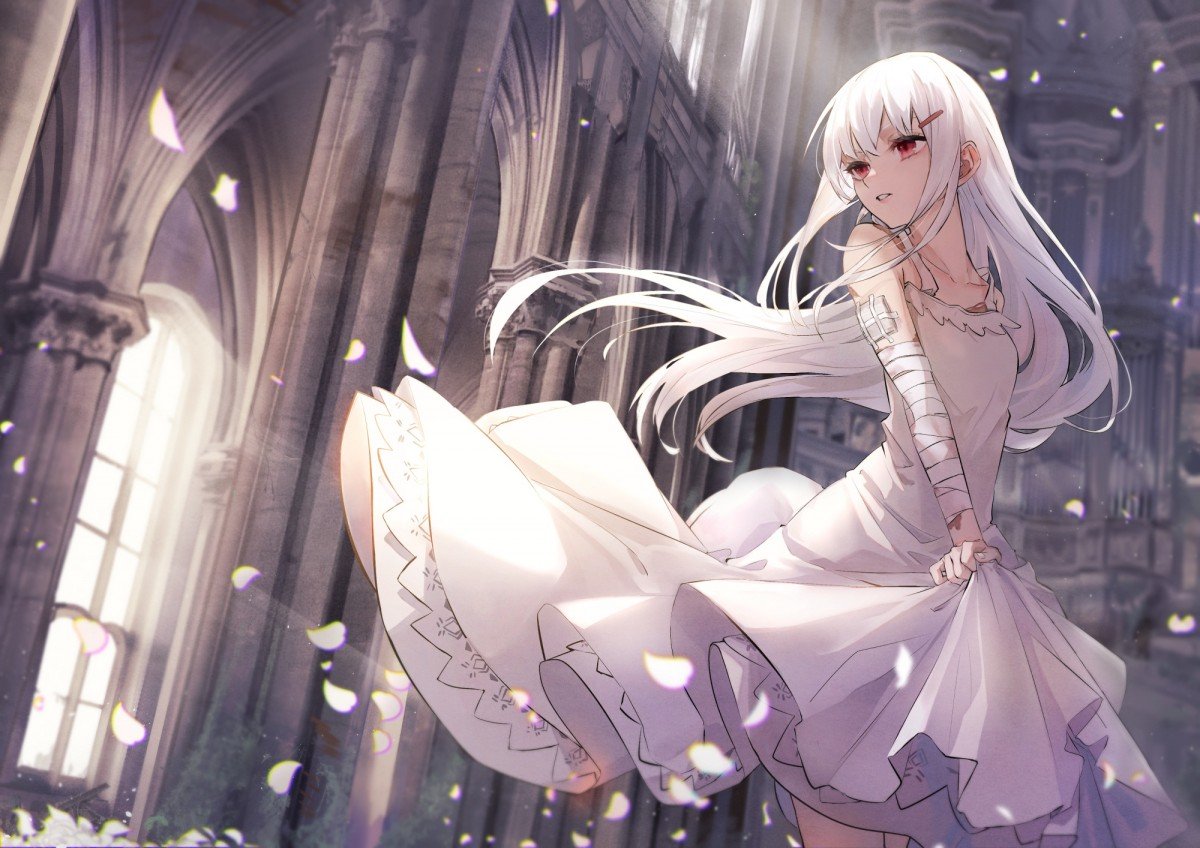 Беловолосая аристократка аниме