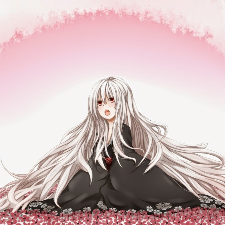 Девочка с длинными белыми волосами