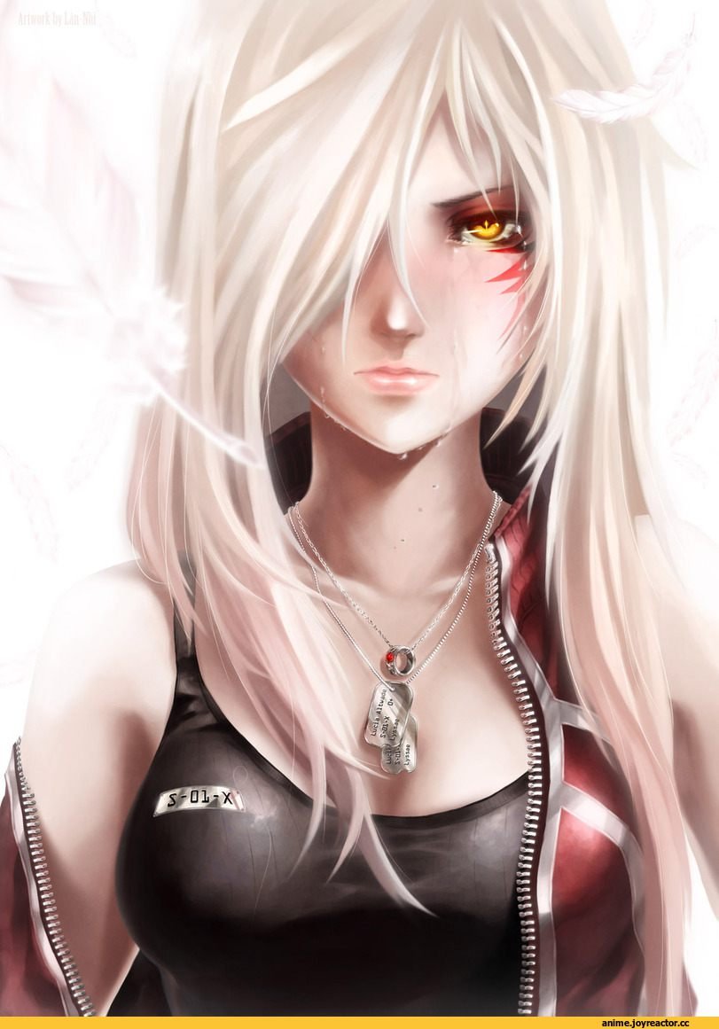 Беловолосая девушка арт