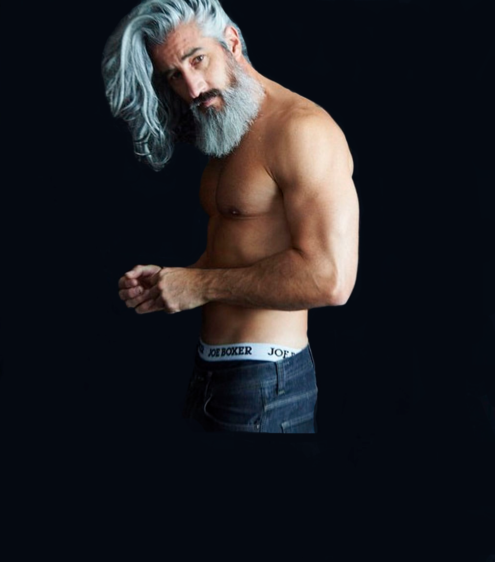 Длинные Седые волосы у мужчины