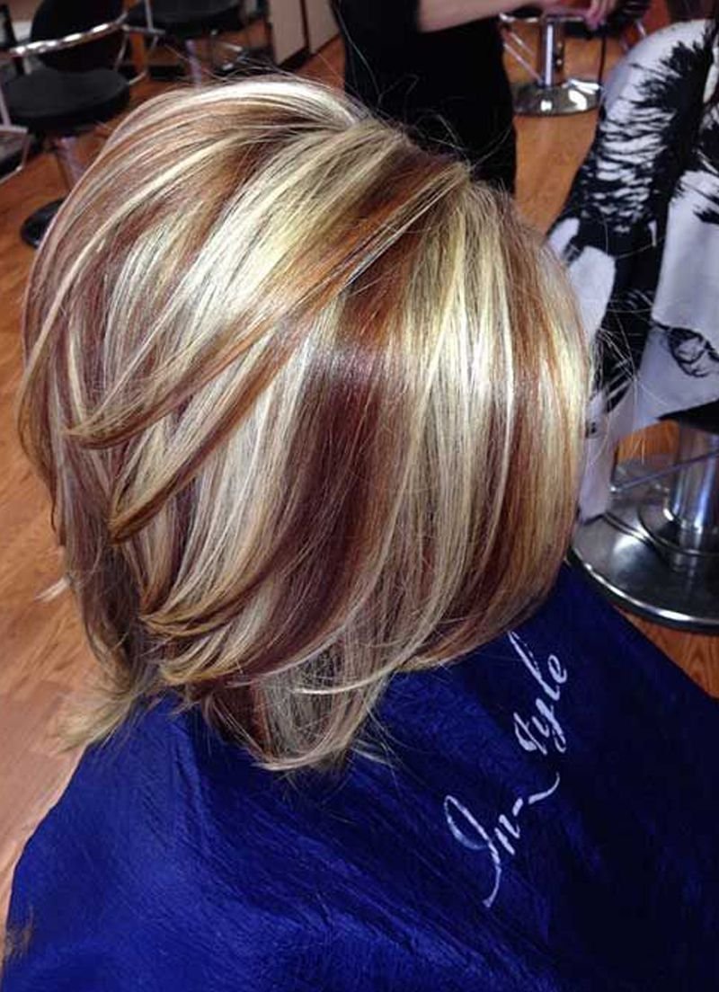 Мелирование колорирование на Боб каре