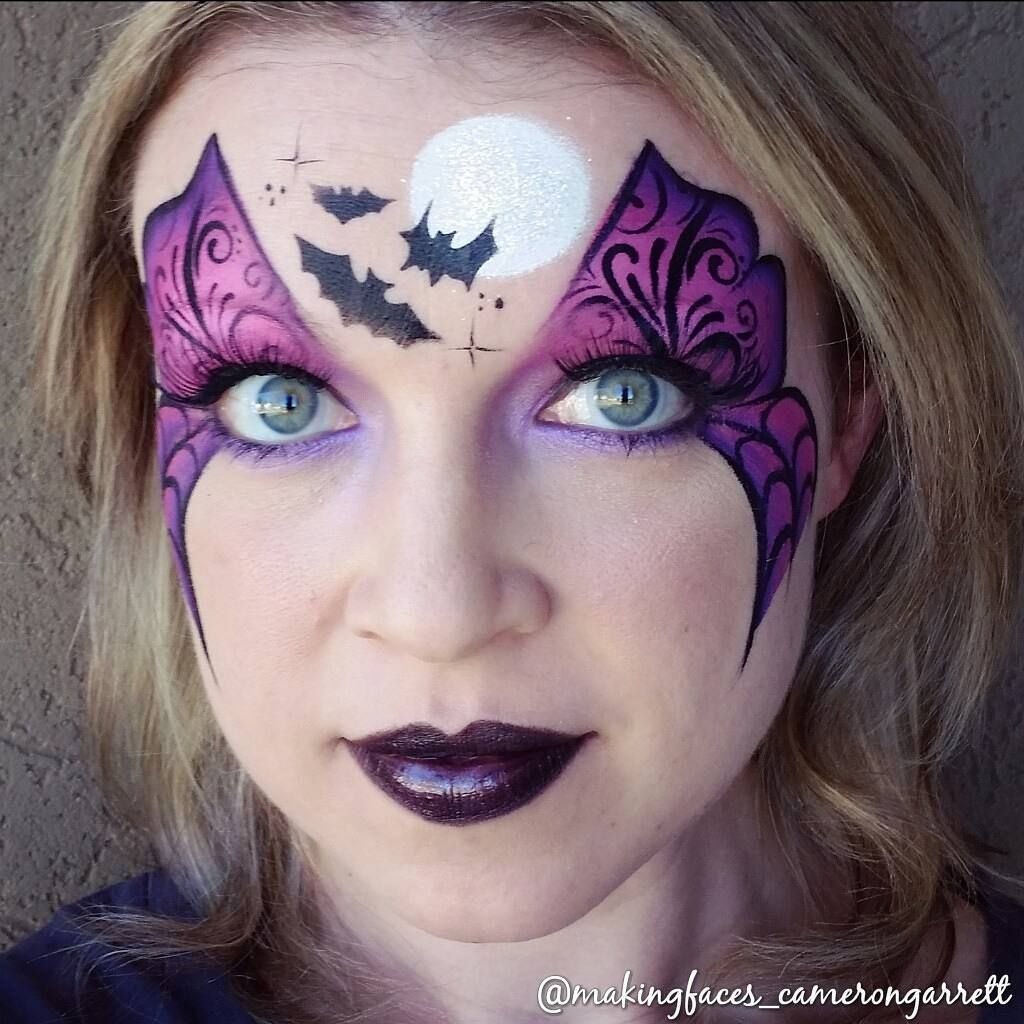 Аквагрим ведьма на Хэллоуин для детей