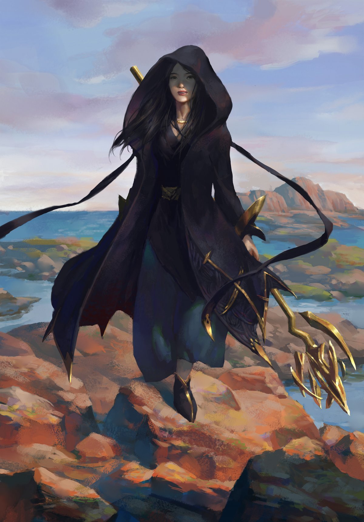 Женщина в плаще с капюшоном