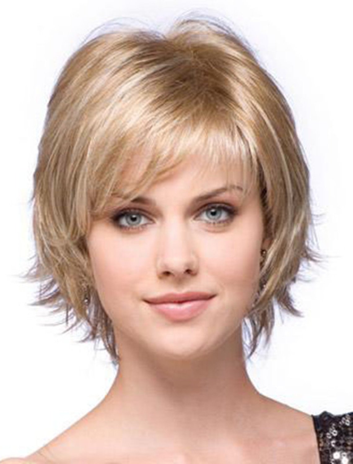 Каскад на короткие волосы для круглого лица