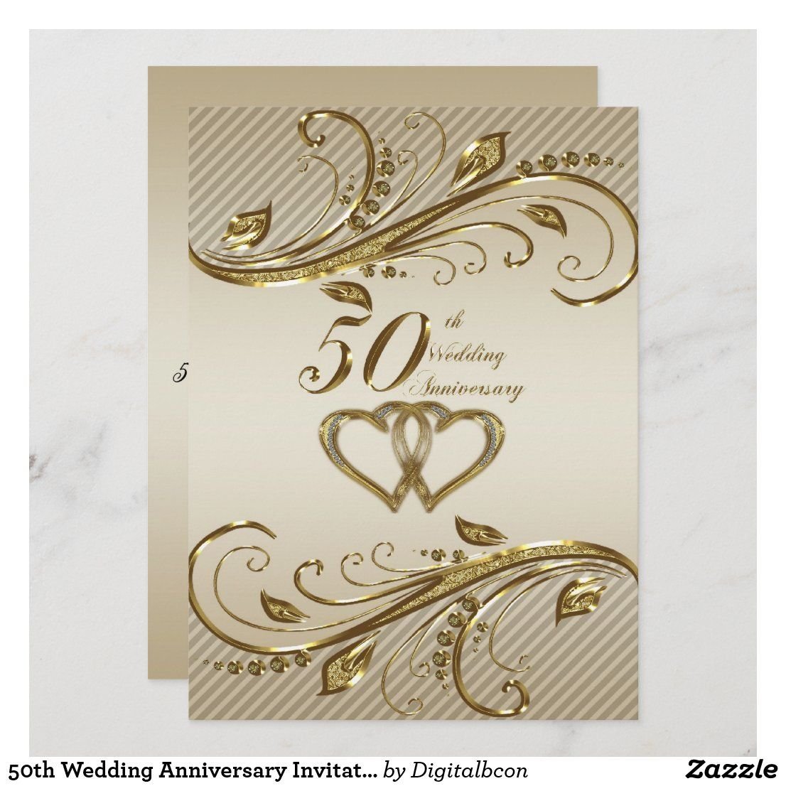 Пригласительная открытка к золотой свадьбе