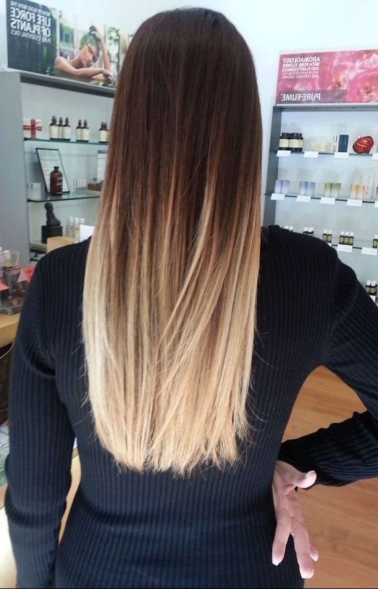 Балаяж на русые волосы длинные прямые