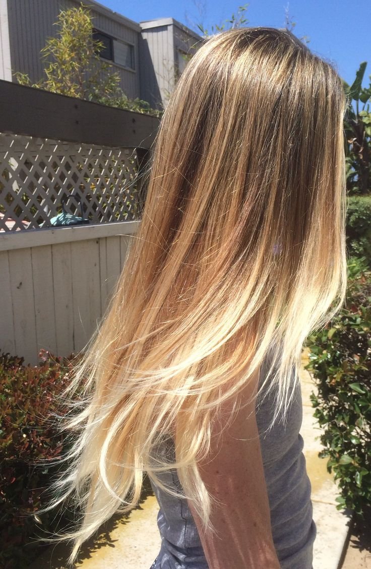 Мелирование омбре на русые волосы