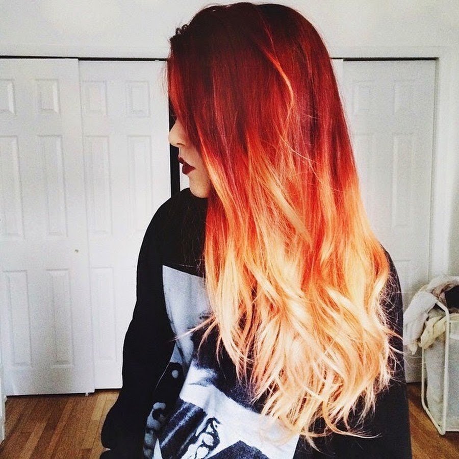 Омбре с рыжими кончиками