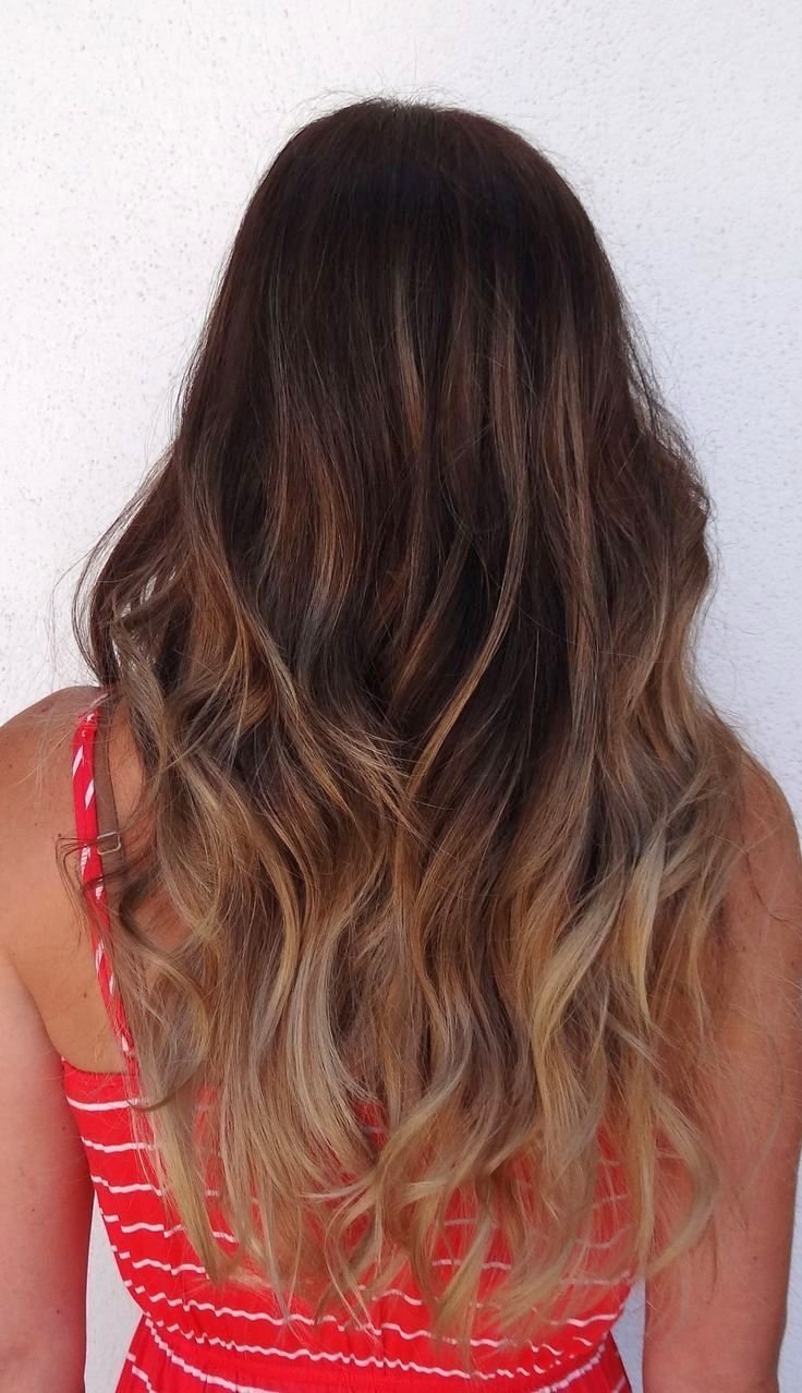 Омбре балаяж на темно русые волосы