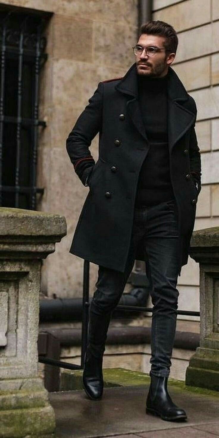 Тотал Блэк мужской пальто берцы