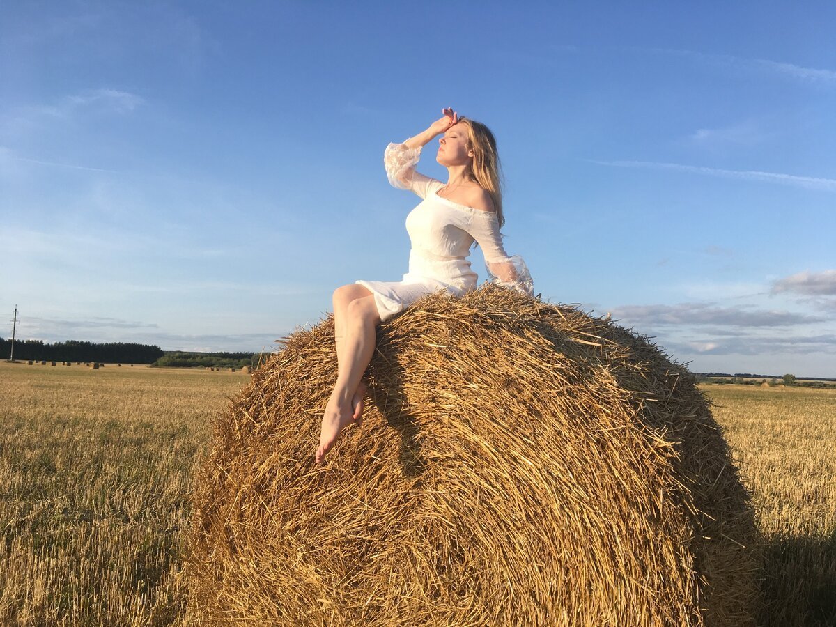 Фотосессия на соломе