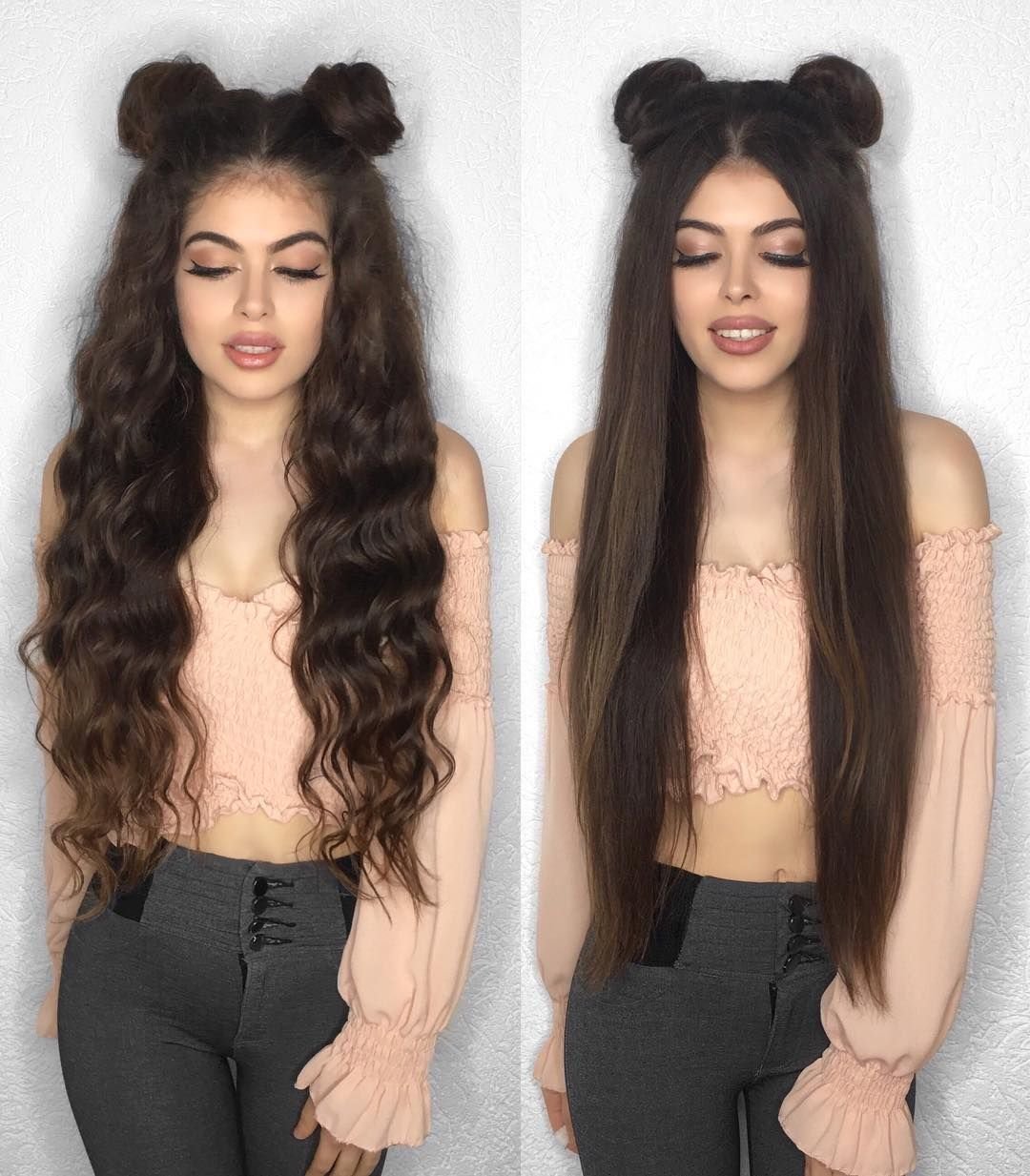 Прическа с двумя рожками