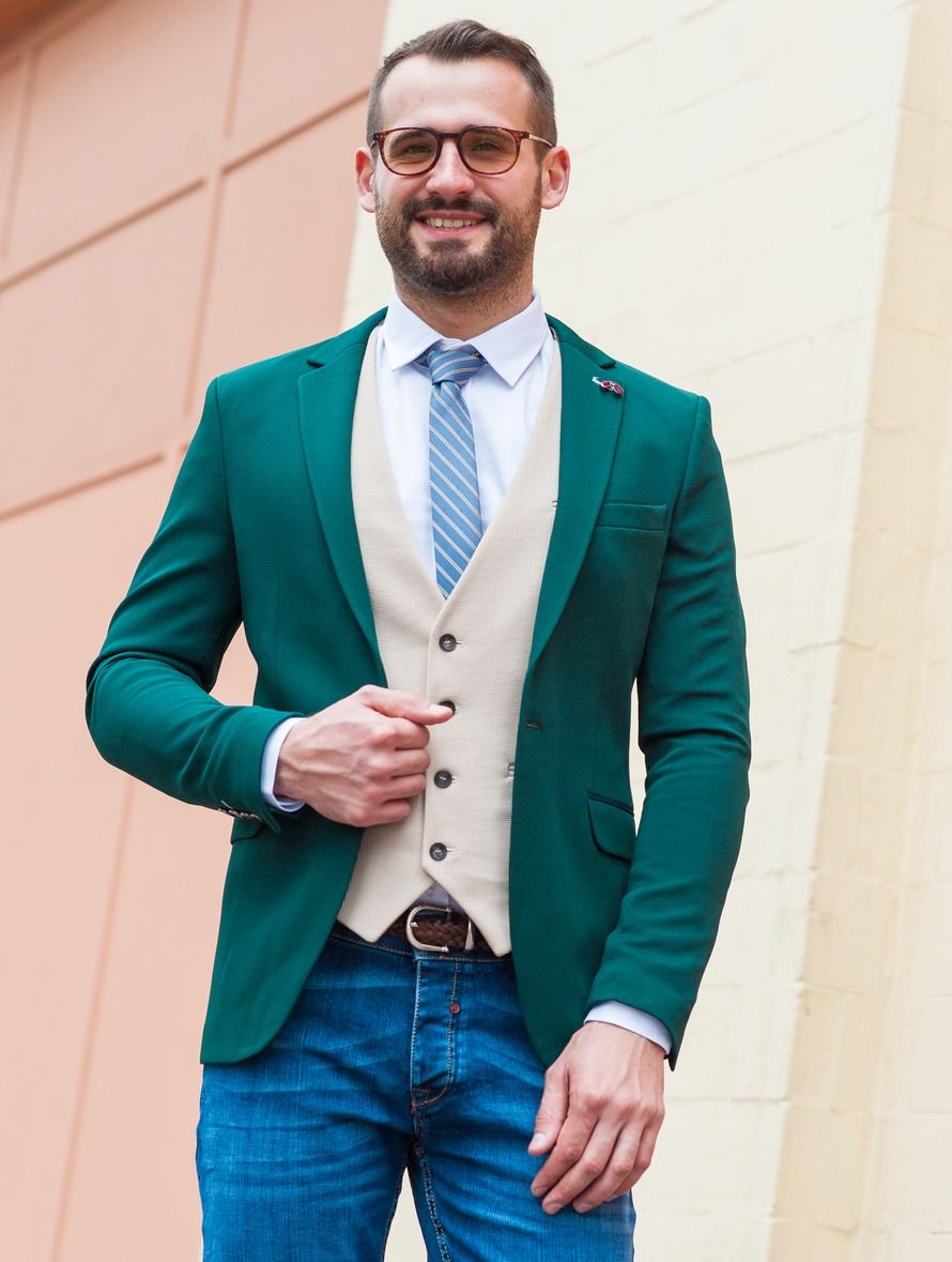 Салатовый пиджак мужской