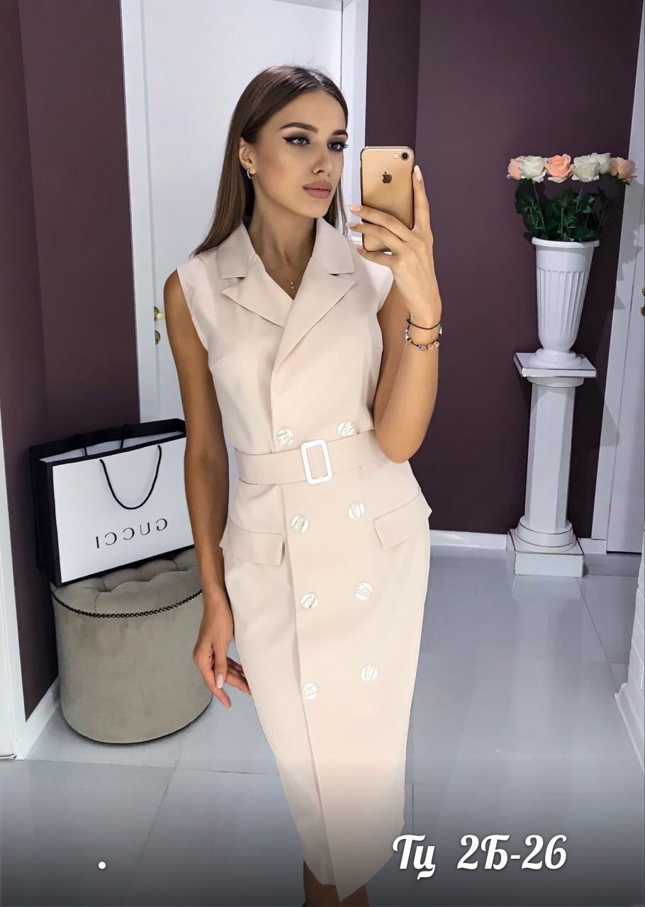 Платье пиджак без рукавов